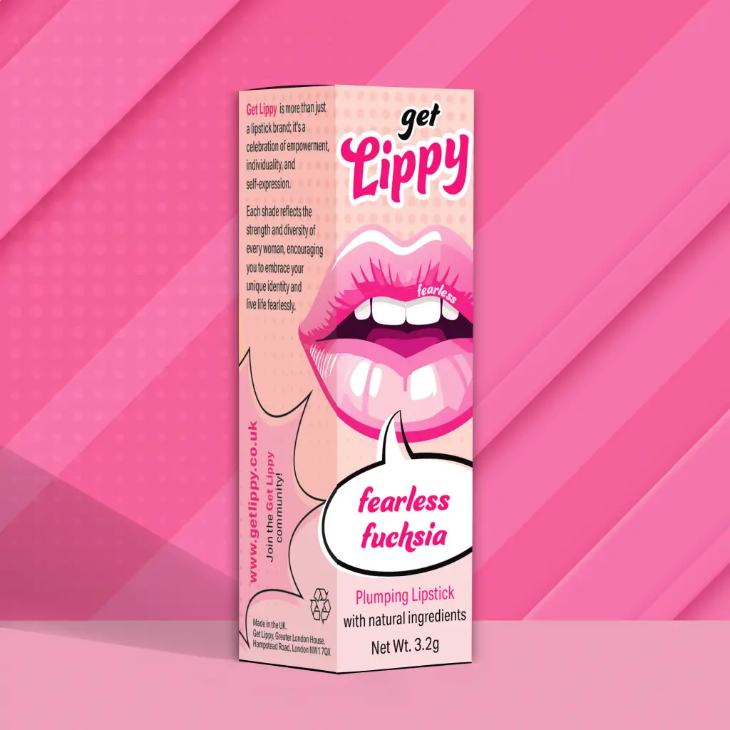 Packaging design for women's empowerment lipstick range Get Lippy